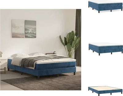 Produktbild von vidaXL Boxspringbett Dunkelblau 140x200 cm Samt - Betten & Bettgestelle