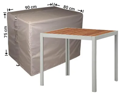 Produktbild von Raffles Covers Raffles Covers Gartentisch-Schutzhülle | Atmungsaktiv | Wasserdicht | UV-beständig | Doppelnähte | Elastischer Kordelzug - Farbe: Taupe, Masse: 90 x 80