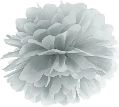 Produktbild von Pompom silber aus Seidenpapier, Ø 25cm
