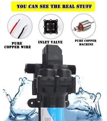 Produktbild von Wasserförderpumpe, 12 V Gleichstrom, selbstansaugend, elektrische Membranpumpe für Sprüh- und Reinigungsanwendungen, für Wohnmobile und PKWs