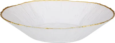 Obrázok produktu pre Sklenený tanier na polievku so zlatým okrajom DATURA, 20 cm