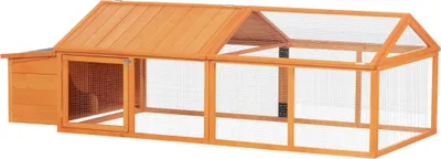 Immagine prodotto di Pollaio per piccoli animali con nido per le uova | Colore: Arancione | Dimensioni: 112,5 x 240 x 76 cm
