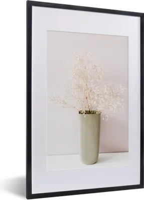 Produktbild von MuchoWow® Gerahmtes Poster Pflanzen - Vase - Stilleben 40x60 cm - Poster mit Schwarzem Bilderrahmen Wandposter Rahmen Foto Bilder - Poster in Rahmen