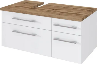 Produktbild von Waschtischunterschrank 90 cm,  Siphonausschnitt Links TAREE-03 in matt weiß