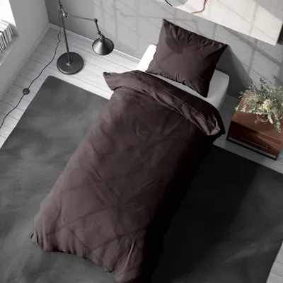 Produktbild von Soma Renforcé Bettwäsche 135 x 200 cm Bettbezug Kopfkissenbezug 80 x 80 cm uni braun
