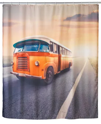 Produktbild von Anti-Schimmel Duschvorhang Vintage Bus, 180 x 200 cm