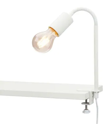 Image de Lampe à pince rétro BRILONER LEUCHTEN KRAMPO, 10 W, IP20, blanc, métal, excl. 1x E27, Ø 4,2 x 32,5 x 16,5 cm