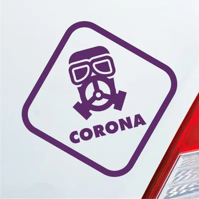 Produktbild von Auto Aufkleber Corona Maske Gasmaske  Hazard Krank Infiziert Husten 10x10 cm Lila Sticker Heckscheibenaufkleber