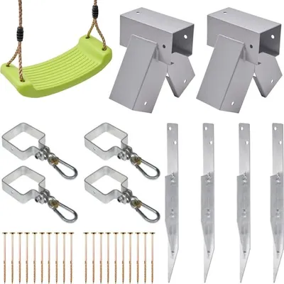 Immagine prodotto di Kit altalena per parco giochi TRIBECCO - Altalena da giardino - Altalena per bambini - Altalena in plastica| Realizzata nell'Unione Europea (90°, grigio)