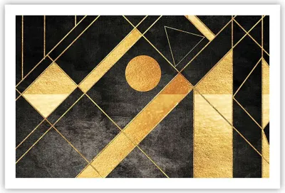 Produktbild von Poster - Poster ohne Rahmen - Golden Schwarz Figuren - 91,5x61 cm - Wand Bild - Wanddeko - Wandbilder - Kunstposter - Wandposter - Bilder - Kunstdruck - Wanddekoration - Wandbild - P2XAA91x61-5089
