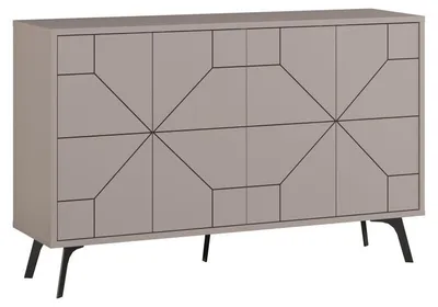 Image de Console en panneau mélaminé moka clair 123 x 62,4 x 35 cm