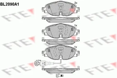 Produktbild von FTE Bremsbeläge Satz Vorne Bremsklötze für VW Golf VII Schrägheck (5G1, BQ1, BE1, BE2) 9010674