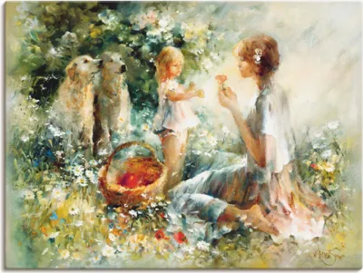Produktbild von ARTland Leinwandbild Picknick Größe: 60x45 cm