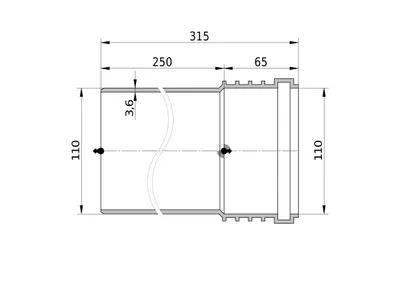 Produktbild von Wavin SiTech+, Rohre mit Muffe DN 100, 250 mm lang