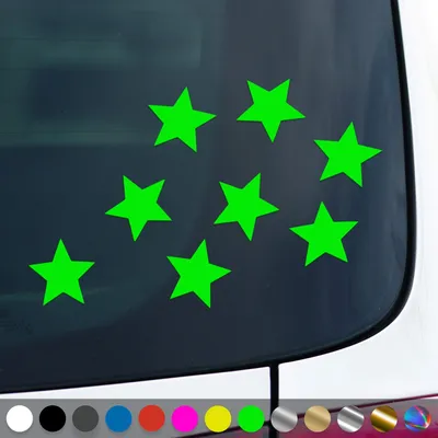 Produktbild von PantherPixel Sterneaufkleber Aufkleber Mehrteiliges Sterne Set Sticker Auto Geschenkidee Farbe Neon-Grün