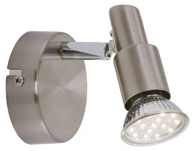 Image de Spot LED Applique murale 1xGU10 pivotant Ø8cm 3W nickel mat métal Briloner
