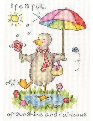 Obrázek produktu pro Sada pro vyšívání křížkovým stehem Bothy Threads „Sunshine And Raindows“, XCD1, 13 × 18 cm