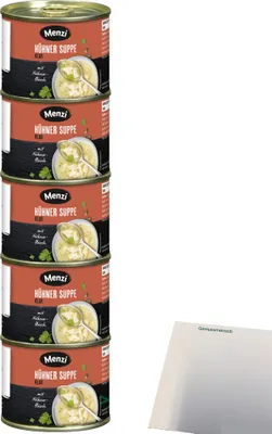 Produktbild von Menzi klare Hühner-Suppe (5x200ml Dose) + usy Block