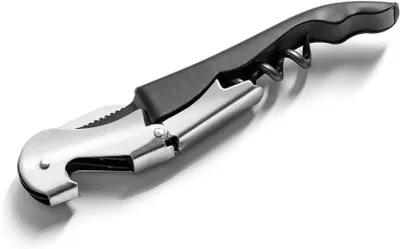 Produktbild von Korkenzieher und Flaschenöffner | schwarz | 3-in-1 Kellnermesser für Weinflaschen