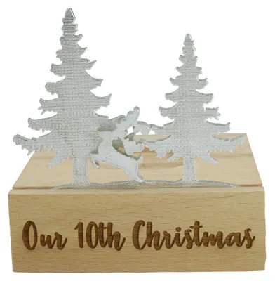 Teelichthalter Rentier-Silhouette, 10. Weihnachten, Metall