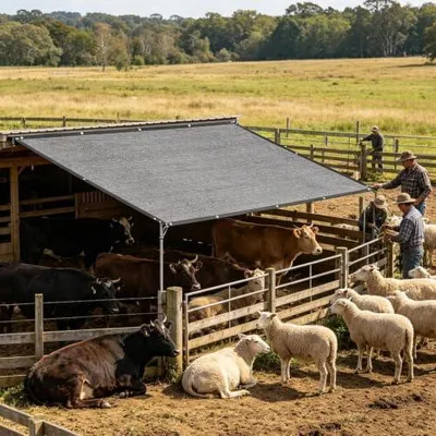 Produktbild von Großmaschiger, tragbarer Sicht- und Sonnenschutz für Hundehütten im Außenbereich