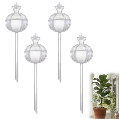 Imagen del producto de Esferas de riego para plantas, juego de 4 unidades, de vidrio, con sistema de riego automático, para plantas de interior