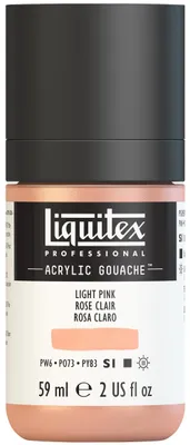 Produktbild von Liquitex 2059810 Professional Acryl Gouache - Rosa Hell , 59ml Flasche, matt - Acrylfarbe mit Gouache Eigenschaften, Hochdeckend, Wasserfest & Lichtecht – Acrylic Gouach - 59ml, Portraitrosa Hell