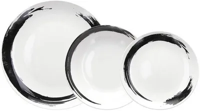 Produktbild von Porzellan-Servietten-Set - moderner Stil - schwarz/weiß - nachhaltiges Material