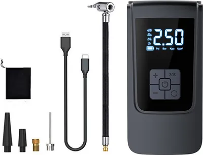 Image de Gonfleur de voiture portable Compresseur 150psi Handheld Electric Tire Inflator avec support de lumière LED Fonction Auto-Off pour les boules de pneus de vélo moto