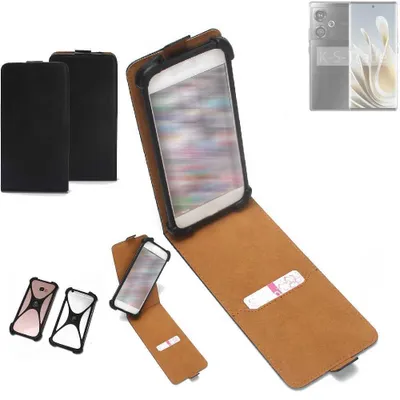 Produktbild von K-S-Trade Handyhülle Schutzhülle kompatibel mit Nubia Z50S Hülle Case Cover Flip Style Bumper schwarz 1x