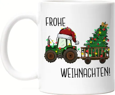 Produktbild von Frohe Weihnachten Tasse Weiß Weihnachten Weihnachtsbaum Weihnachtsdekoration Merry Christmas