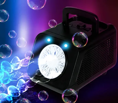 Produktbild von Disco Seifenblasenmaschine Party Karneval Schwarz Tragbar Einfach Bedienung, Farbe: Schwarz