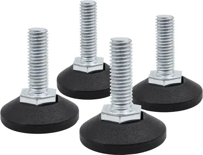 4x Verstellschraube Ã˜ 58 mm - M10 x 16 mm Drehbare Einstellschraube mit verzinkter Schraube
