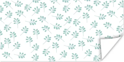 Produktbild von MuchoWow® Poster Blätter - Muster - Blau 120x60 cm - Bild