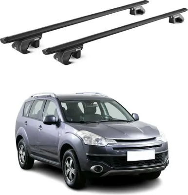 Image de Barres de toit transversales pour Citroen C-Crosser 2007-2012 5P Alu Noir 2x ABE