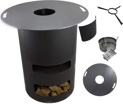 Produktbild von Komplettset - Multifunktionstonne mit Feuerplatte 100cm 6mm #170