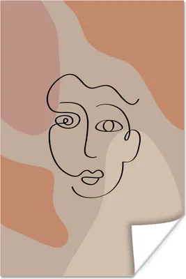 Produktbild von MuchoWow® Poster Pastell - Gesicht - Flecken 60x90 cm - Wanddekoration