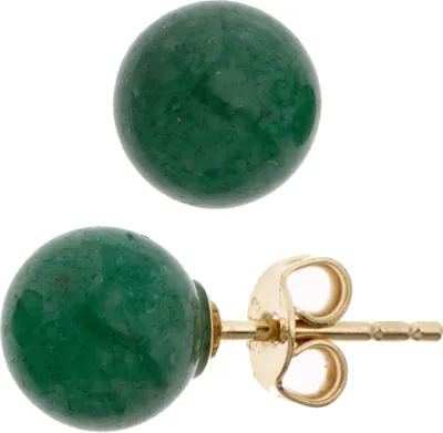 Produktbild von Ohrstecker Stecker mit Aventurin Kugel 8mm grün 333 Gold Gelbgold