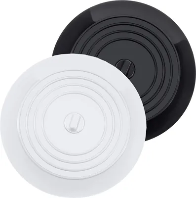 Produktbild von Badewannenstöpsel, Silikon-Abflussstöpsel für Küchenspülen, 15,3 cm Durchmesser, für Küchen, Badezimmer und Wäsche (Schwarz + Weiß)