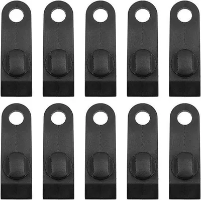 Productafbeelding van Tentclips - Dekzeilclips Luifelklemmen - Outdoor Bevestigen - Verstelbaar Spiraalontwerp - 10 stuks - Zwart