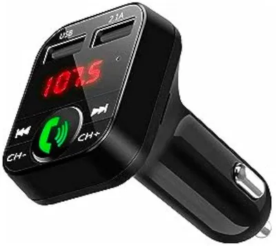 Produktbild von Auto Bluetooth Sender mit Radioempfängeradapter, 2x USB-Ladeporten 2.1A, Bluetooth 5.0, für LKW und PKW