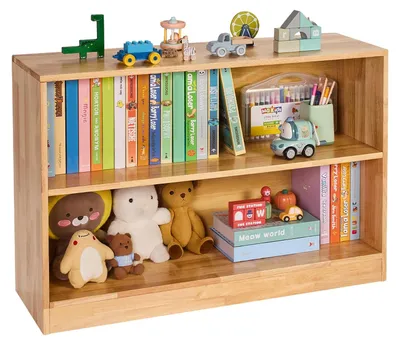 Immagine prodotto di Libreria a scaffale per bambini VEVOR (lunghezza 90 cm), armadio per giocattoli a 2 livelli, armadio per giocattoli, scaffale per giocattoli per camera da letto, camera dei bambini, soggiorno, espositore marrone