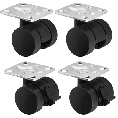 Produktbild von SOTECH Möbelrolle AACHEN Ø 35 mm schwarz – Montageplatte (4er Set)