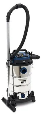 Immagine prodotto di Aspirapolvere industriale 1600w, per camino con doppio sistema di filtri, per mangiacenere, a secco umido con serbatoio da 40 litri, argento, aspiratore a filo, compatto e silenzioso Hbm