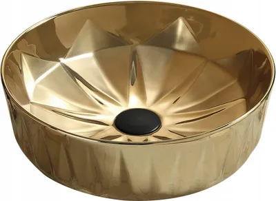 Immagine prodotto di Lavello da bagno Piano di lavoro lavabo rotondo oro 44x44x13,5 cm