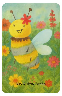 Produktbild von Mr. & Mrs. Panda Couchdecke Biene Blume Design 100 x 150 cm - Weiß - Geschenk, Sherpa Decke, Kuscheldecke, Wärmedecke, Tagesdecke, Plaid