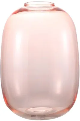 Zdjęcie produktu dla Różowy wazon szklany, wysoki, 25 cm, na kwiaty, do salonu, nowoczesny wystrój