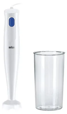 Productafbeelding van Braun MultiQuick 1 MQ 10.001P WH, staafmixer, 0,6 liter, pulsfunctie, 1,2 meter, 450 watt, blauw, wit