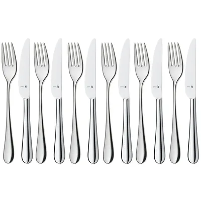Produktbild von WMF Merit Dessert-/ Frühstücksbesteck-Set 12-teilig für 6 Personen, Cromargan protect Edelstahl poliert, kratzbeständig, spülmaschinengeeignet