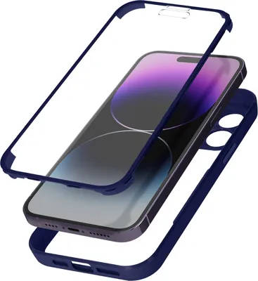 Immagine prodotto di Avizar, custodia con retro rigido e bordi in silicone per Apple iPhone 14 Pro, colore blu